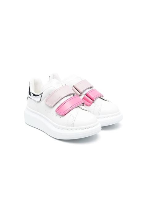 White and Pink Oversize Sneakers With Mirrored Spoiler ALEXANDER MCQUEEN KIDS | 710107-WIAHW8897