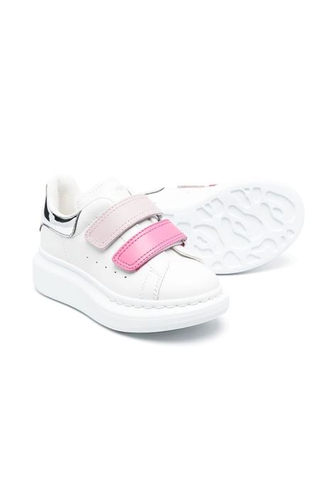 Sneakers Oversize Bianche e Rosa Con Spoiler Specchiato ALEXANDER MCQUEEN KIDS | 710107-WIAHW8897