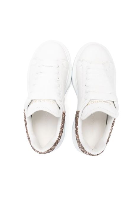 Sneakers Oversize Bianche Con Spoiler Glitter Oro ALEXANDER MCQUEEN KIDS | 716666-WIAHT9593
