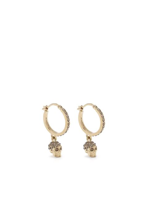 Palladium Gold Skull Hoop Earrings ALEXANDER MCQUEEN | 550503-J160K7286