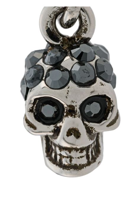 Antique Silver Skull Hoop Earrings ALEXANDER MCQUEEN | 550503-J160Y1177
