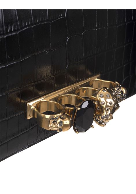 Black And Golden Jewelled Satchel Bag ALEXANDER MCQUEEN | 554128-1HB0T1001