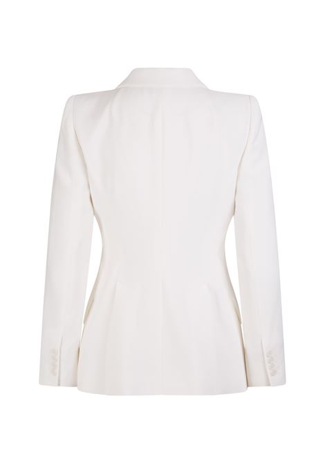 Light Ivory Jacket In Thin Crepe With Pointed Shoulders ALEXANDER MCQUEEN | 585442-QEAAA9007