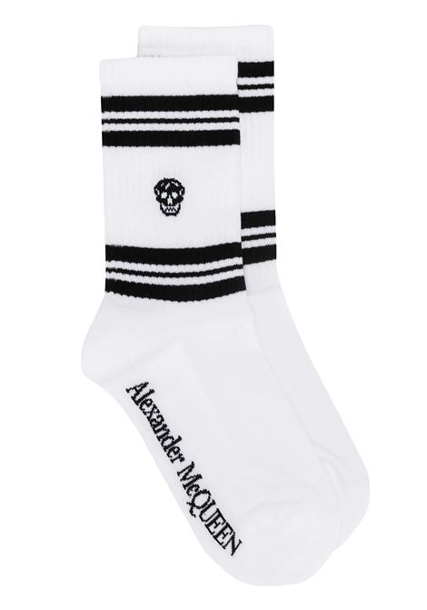 Black and White Socks With Skull and Stripes ALEXANDER MCQUEEN | 645423-3D17Q9060