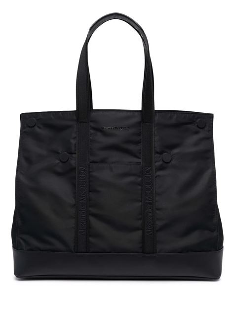 Black Nylon and Leather De Manta Tote Bag ALEXANDER MCQUEEN | 683113-1AAE71000