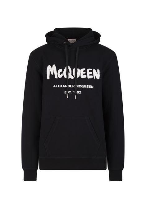 Black McQueen Graffiti Hoodie ALEXANDER MCQUEEN | 688715-QTZ810901