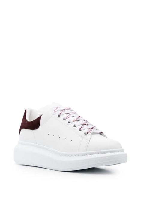 Oversized Sneakers in White and Dark Burgundy ALEXANDER MCQUEEN | 718139-WIE988719