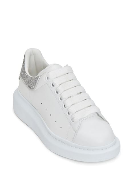 White Oversized Sneakers With Silver Glitter Spoiler ALEXANDER MCQUEEN | 718239-WIDJ48813
