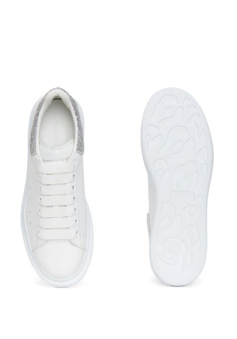 White Oversized Sneakers With Silver Glitter Spoiler ALEXANDER MCQUEEN | 718239-WIDJ48813