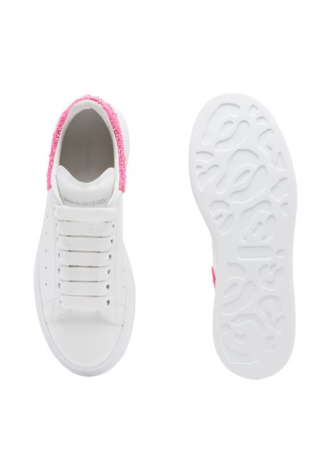 White and New Pink Oversized Sneakers With Rhinestones ALEXANDER MCQUEEN | 718243-WICY98844