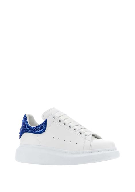 White and Blue Oversized Sneakers With Rhinestones ALEXANDER MCQUEEN | 718243-WIE999407