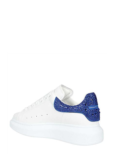 White and Blue Oversized Sneakers With Rhinestones ALEXANDER MCQUEEN | 718243-WIE999407
