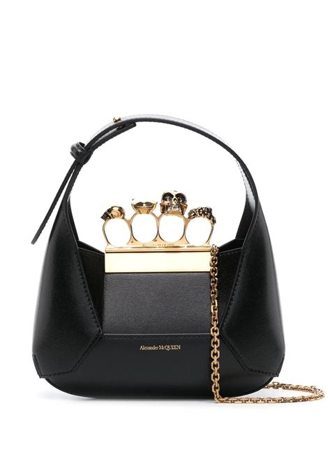 The Jewelled Hobo Mini Bag In Black And Gold ALEXANDER MCQUEEN | 731136-DYTAA1000