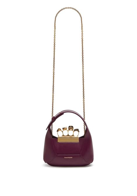 The Jewelled Hobo Mini Bag In Burgundy And Gold ALEXANDER MCQUEEN | 731136-DYTAA6000