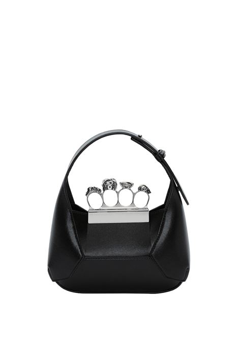 The Jewelled Hobo Mini Bag In Black And Silver ALEXANDER MCQUEEN | 731136-DYTAB1000