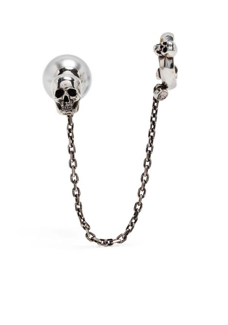 Chain Earring With Skull and Pearl In Silver ALEXANDER MCQUEEN | 734752-I170E1390