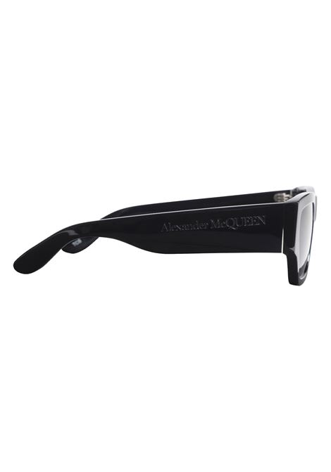 McQueen Angled Sunglasses in Black/Smoky ALEXANDER MCQUEEN | 744510-J07491056