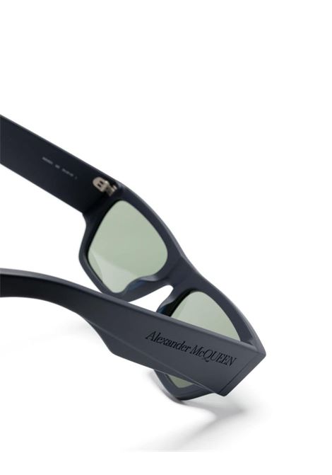 McQueen Angled Sunglasses in Black/Green ALEXANDER MCQUEEN | 744510-J07494078