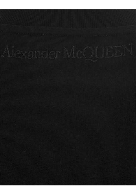 Black Mini Dress With Draped Skirt ALEXANDER MCQUEEN | 745369-QLAA61000