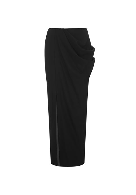 Slashed Drape Skirt in Black ALEXANDER MCQUEEN | 745749-QJACX1000