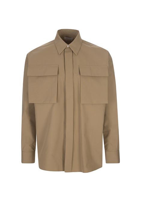 Military Pocket Overshirt in Beige ALEXANDER MCQUEEN | 746522-QVS779502