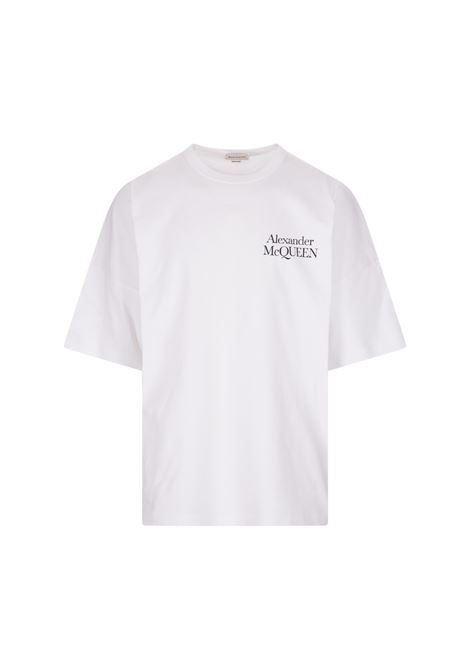 Oversize Logo T-Shirt In White ALEXANDER MCQUEEN | 750655-QVZ060900