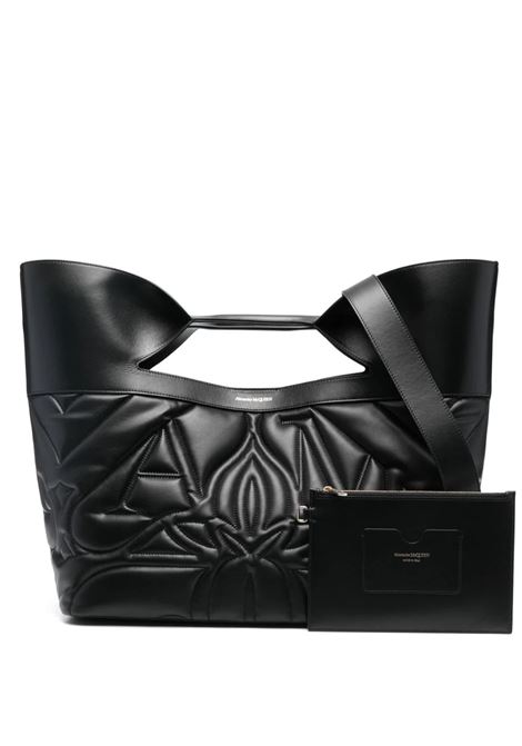 Large The Bow Bag in Quilted Black Leather ALEXANDER MCQUEEN | 753978-1BLFU1000