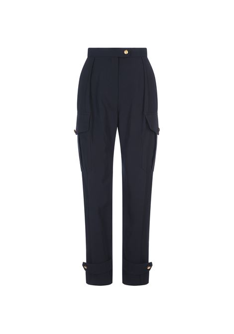 High Waisted Cargo Trousers In Blue ALEXANDER MCQUEEN | 754576-QJACF4100