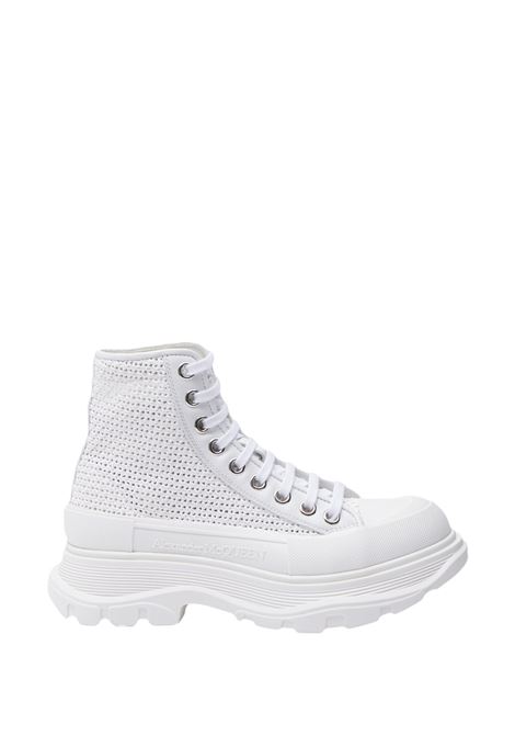 White And Silver Tread Slick Ankle Boots ALEXANDER MCQUEEN | 755632-W4WA49348