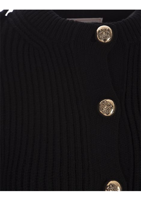Black Peplum Cardigan With Jewelled Buttons ALEXANDER MCQUEEN | 758564-Q1A6T1066
