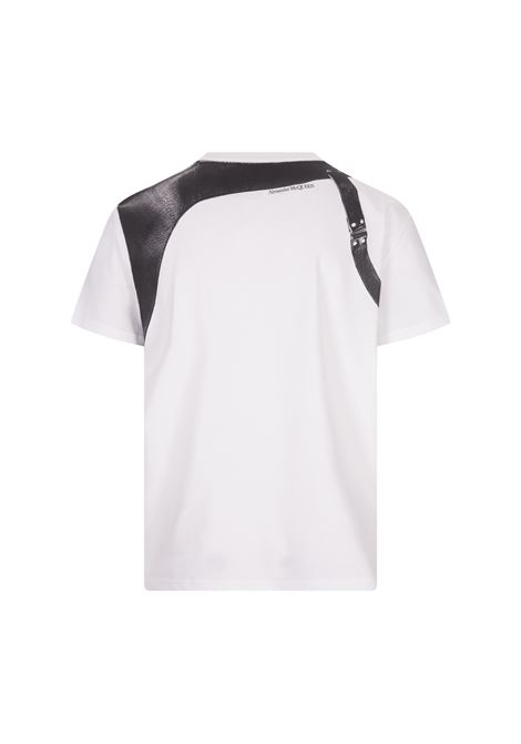 T-Shirt Harness In Bianco e Nero ALEXANDER MCQUEEN | 759453-QVZ340900