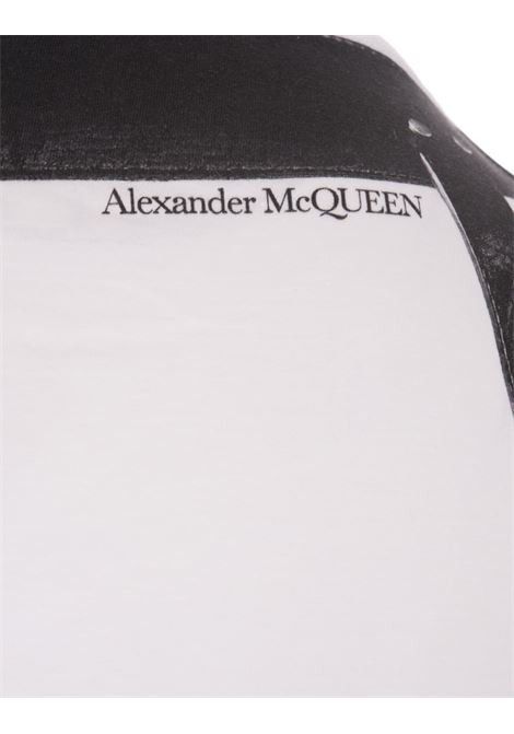 T-Shirt Harness In Bianco e Nero ALEXANDER MCQUEEN | 759453-QVZ340900