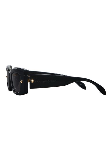 Rectangular Sunglasses with Spike Studs in Black/Smoke ALEXANDER MCQUEEN | 760621-J07491056