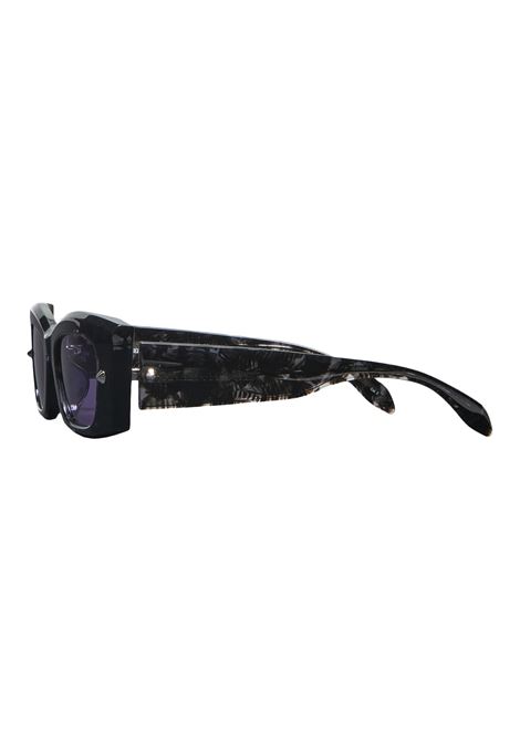 Rectangular Sunglasses with Spike Studs in Havana/Purple ALEXANDER MCQUEEN | 760621-J07492088