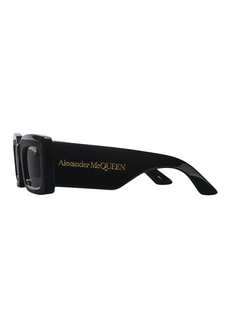Bold Rectangular Sunglasses in Black/Smoke ALEXANDER MCQUEEN | 760629-J07491056