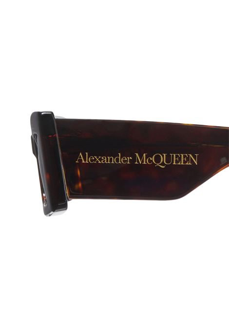 Bold Rectangular Sunglasses in Brown/Havana ALEXANDER MCQUEEN | 760629-J07492305