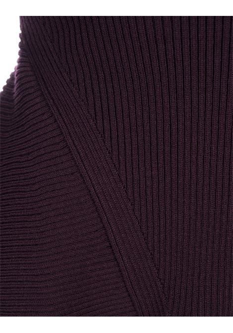Flared Ribbed Sweater in Violet ALEXANDER MCQUEEN | 768593-Q1A644299