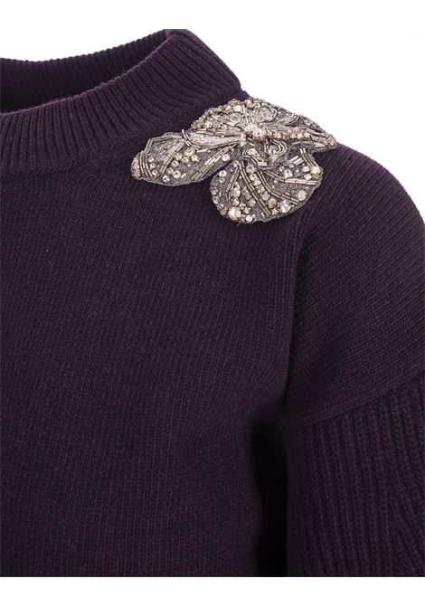 Purple Pullover With Jewel Appliqu? ALEXANDER MCQUEEN | 768797-Q1A7O4051