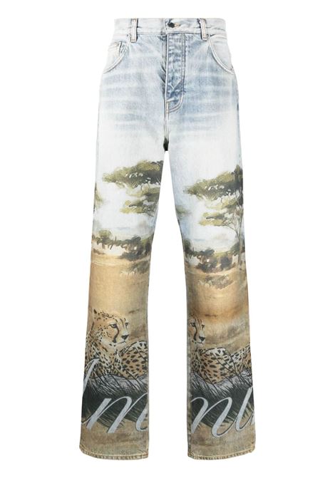 Jeans Dritti Con Stampa Cheetah AMIRI | PF23MDF022765