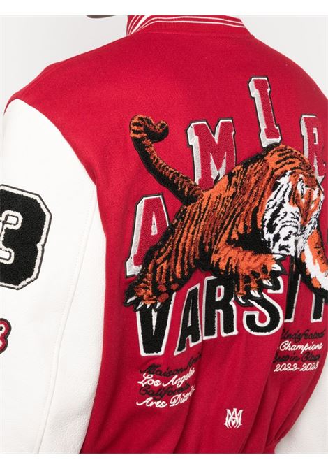 Red And White Varsity Bomber Jacket With Vintage Patches AMIRI | PF23MOS003610