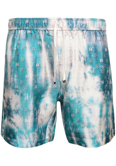 Shorts In Seta Bleached MA Paisley Turchese AMIRI | PF23MPB037524