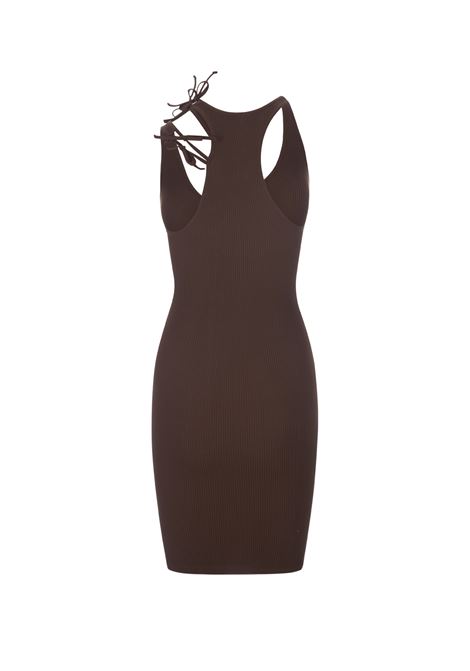 Brown Short Sheath Dress With Cut-Out ANDREADAMO | ADPF23DR099527750477