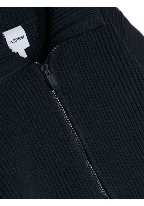 Navy Blue Ribbed Wool Cardigan ASPESI KIDS | F23005GFEM902497