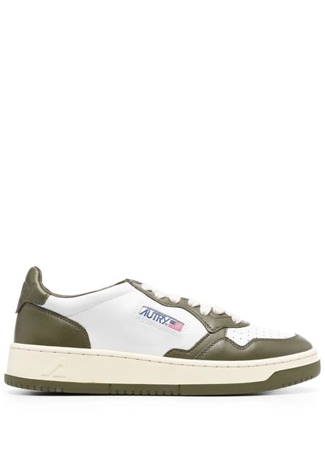 Olive And White Two-Tone Leather Medalist Low Sneakers AUTRY | AULMWB33