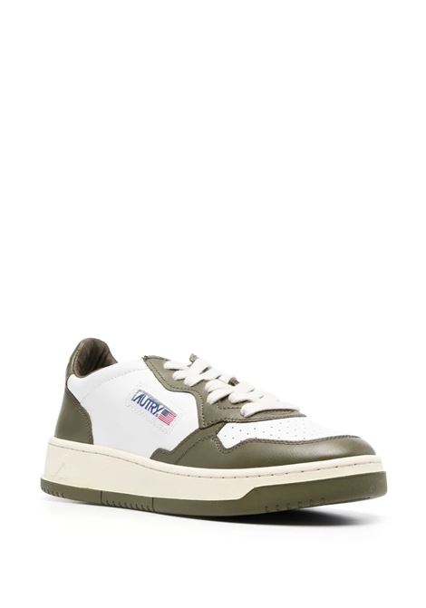 Olive And White Two-Tone Leather Medalist Low Sneakers AUTRY | AULMWB33