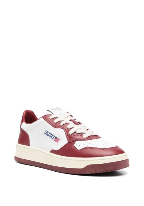 Red And White Two-Tone Leather Medalist Low Sneakers AUTRY | AULMWB35