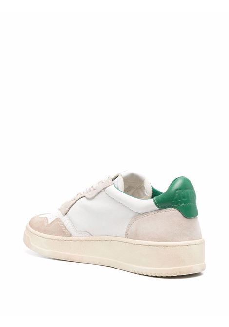 Sneakers Medalist Low In Pelle e Suede Bianca e Verde AUTRY | AULMWC07
