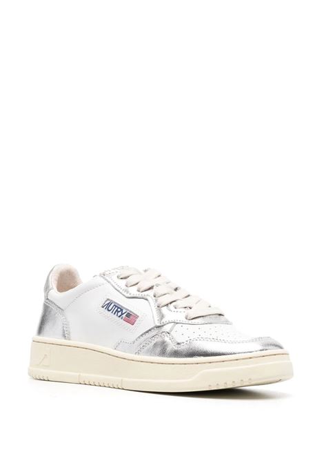Silver and White Two-Tone Leather Medalist Low Sneakers AUTRY | AULWWB18