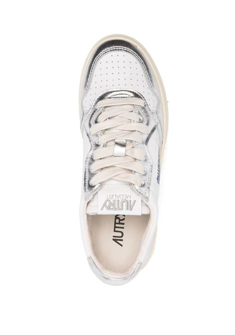 Sneakers Medalist Low In Pelle Bicolor Bianco e Silver AUTRY | AULWWB18