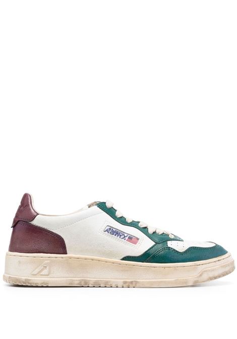 Super Vintage Medalist Low Sneakers in White, Green And Burgundy Leather AUTRY | AVLMSV23